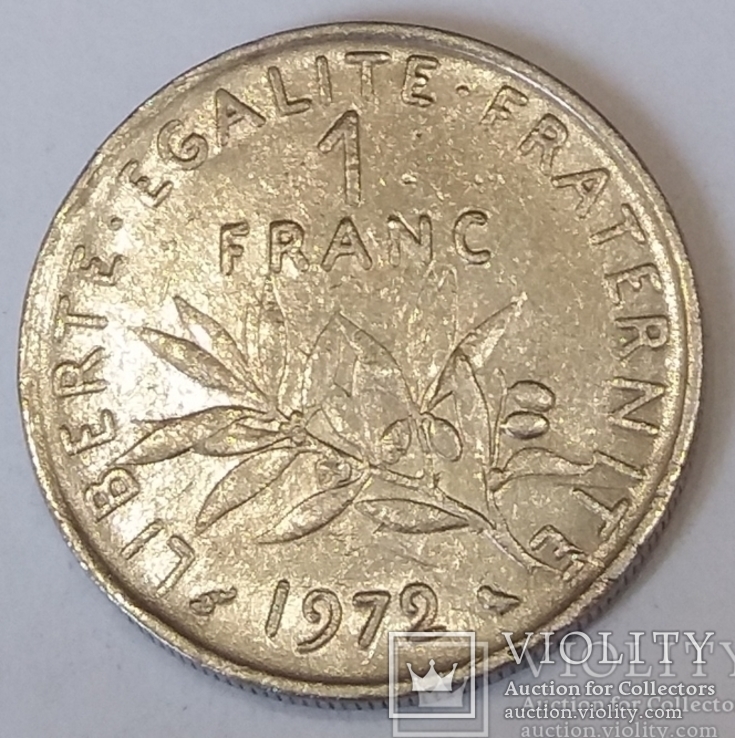 Франція 1 франк, 1972, фото №2