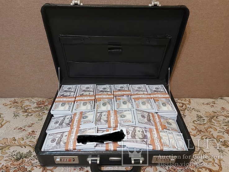 Дипломат с деньгами 100$ Сувенирные деньги, Сувенірні гроші 100 $, фото №2
