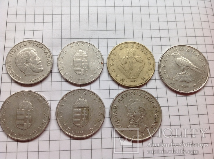 Монеты Венгрии 5, 10, 20 и 50 Форинт 7шт в лоте 1972-2003г, фото №3