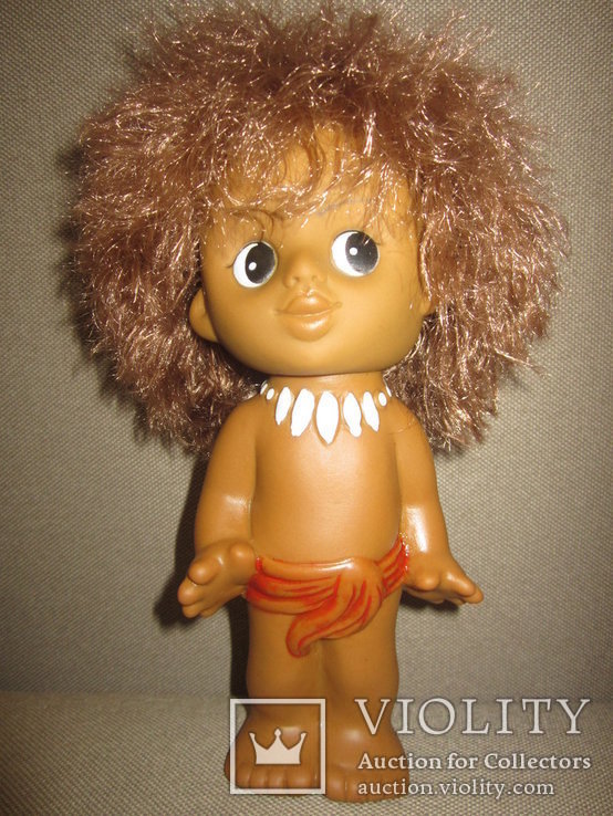 Кукла негр Маугли 22см ленигрушка СССР, фото №2