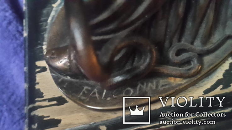Старинная бронзовая фигура с подписью автора Фальконне, фото №9
