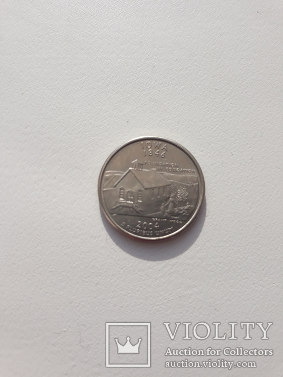США 25 центов 2004г. IOWA 1846г., фото №2