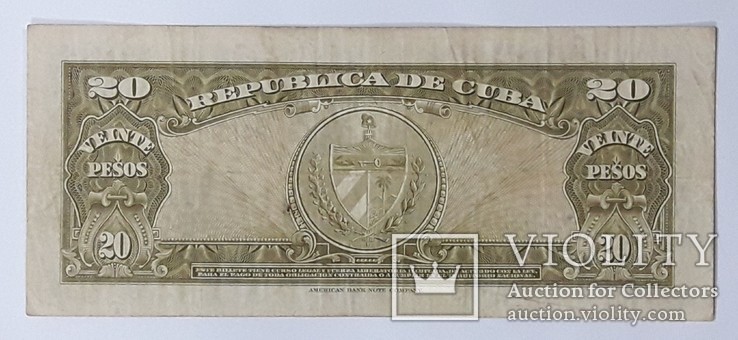Куба 20 песо 1949 год, фото №3