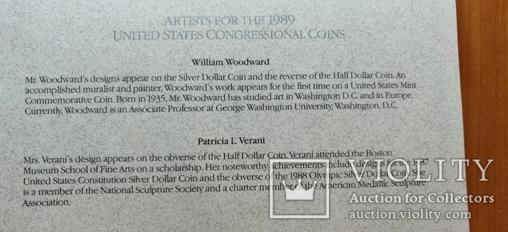 Футляр-альбом для годового  набора монет США 1989 г. с сертификатом, новый, фото №7