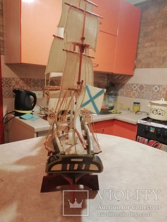 Деревянная модель парусного корабля, фото №5