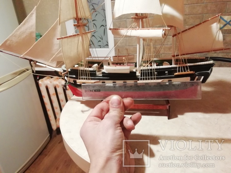 Деревянная модель парусного корабля, фото №10