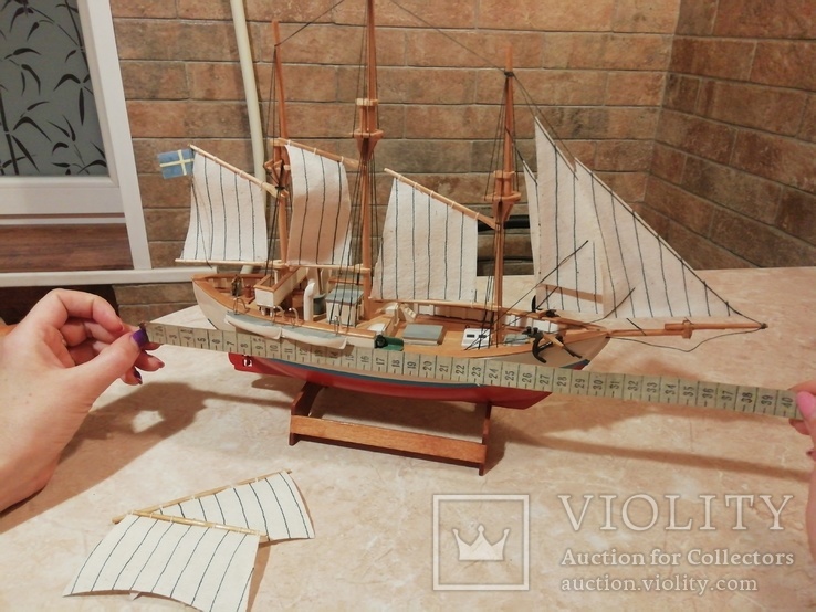 Модель деревянного парусного корабля, фото №6