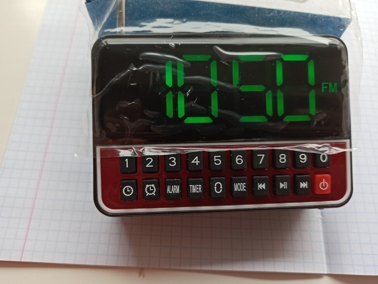 Портативная колонка Wster WS-1513(радиоприёмник,мп-3 плеер,.часы с таймером и будильником), фото №3