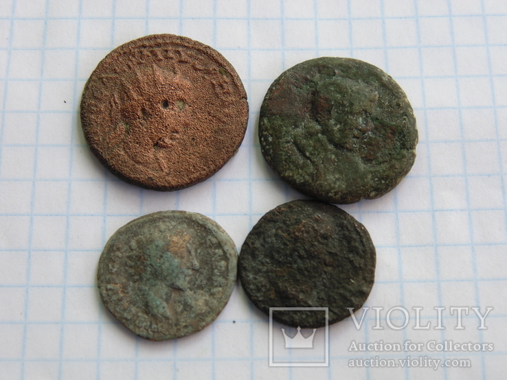 4 бронзовые монеты рима, фото №2