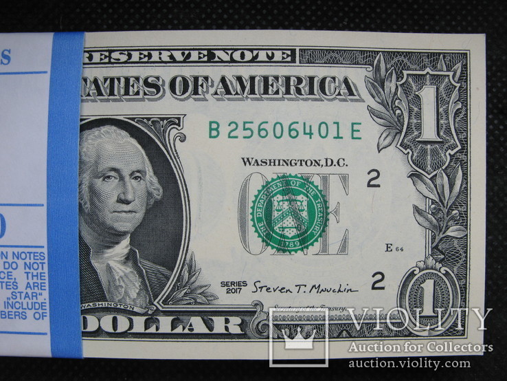 1 долар США 2017рік UNC (1 корінець 100 доларів номер в номер), фото №5