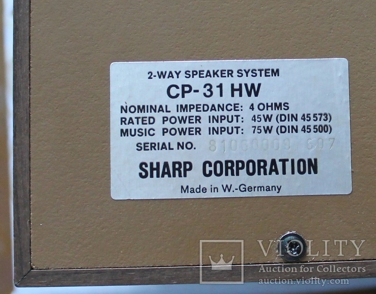 Продам винтажные АС Sharp Cp-31hw, фото №10