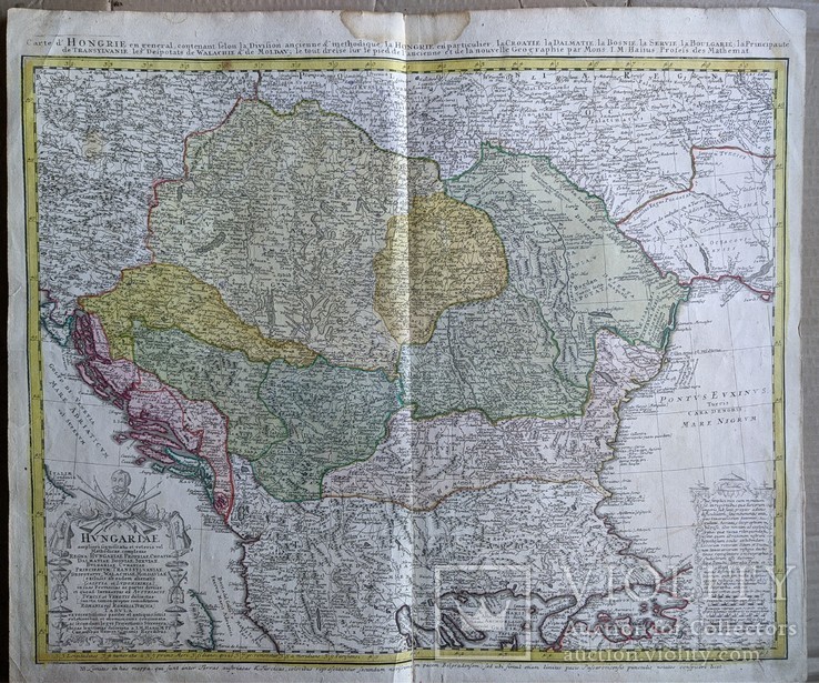 Карта Венгрии из атласа Хомана XVIII век., фото №7