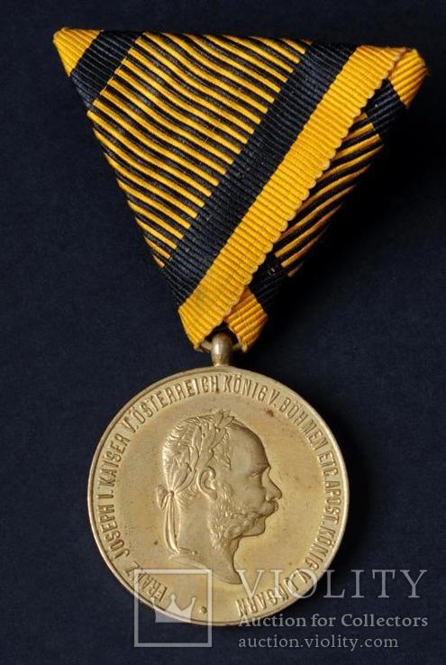 Военная Медаль Ранняя, Австро-Венгрия Оригинальная Лента, фото №2
