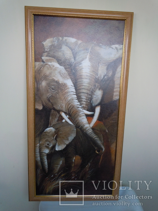 Картина Слоны 75*38 см, фото №3