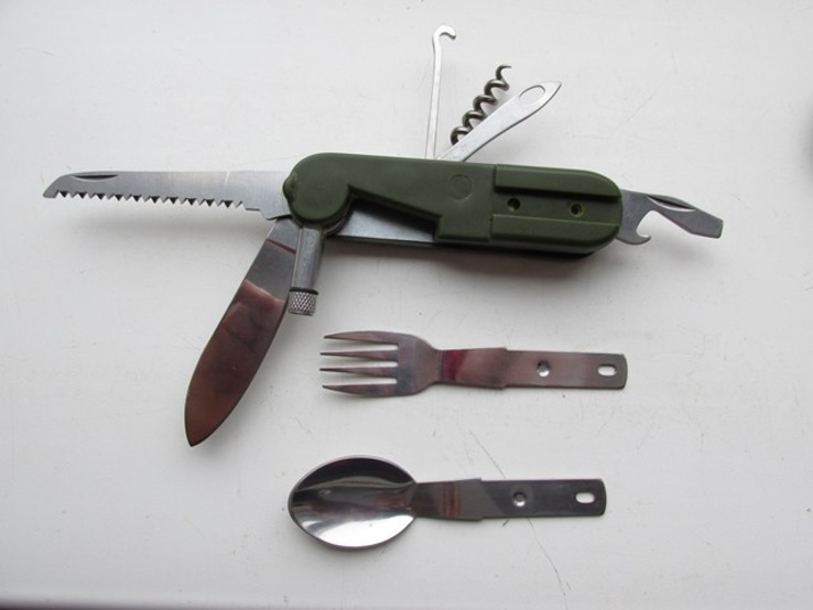 Нож многофункциональный(+ ложка,вилка,фонарик), photo number 2