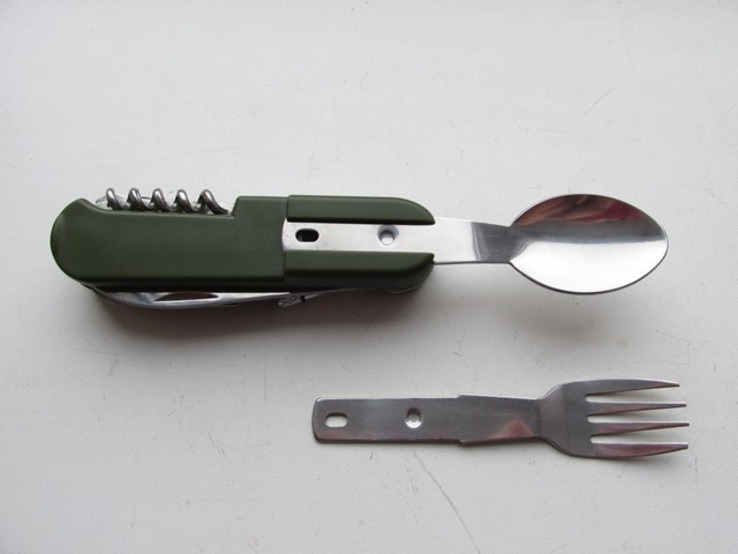 Нож многофункциональный(+ ложка,вилка,фонарик), фото №9