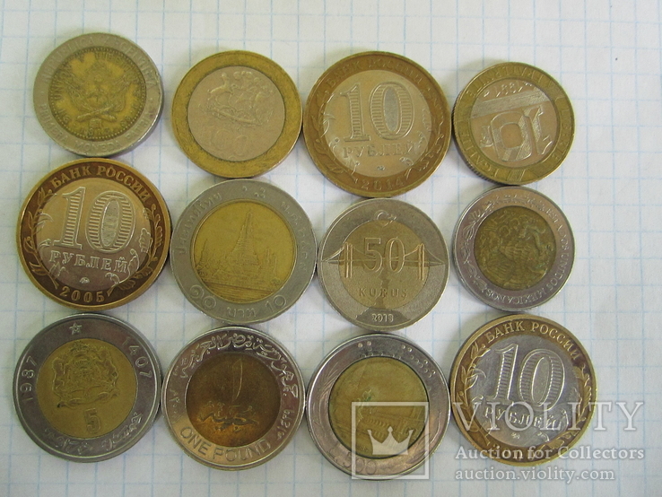 Монеты стран мира 12 шт. биметалл., фото №8