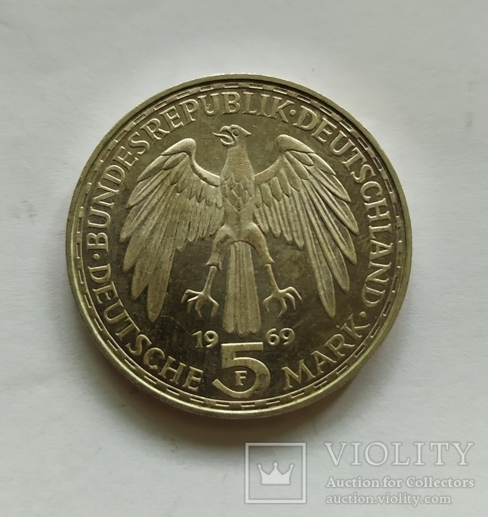 Німеччина 5 марок, 1969 375-та річниця - Смерть Герхарда Меркатора, фото №3