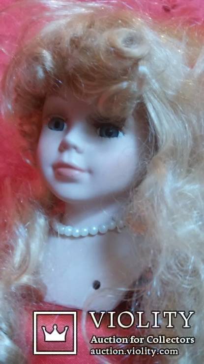  фарфоровая голова, от куклы с париком., фото №2