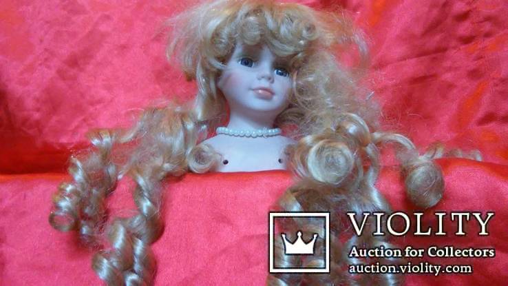  фарфоровая голова, от куклы с париком., фото №8