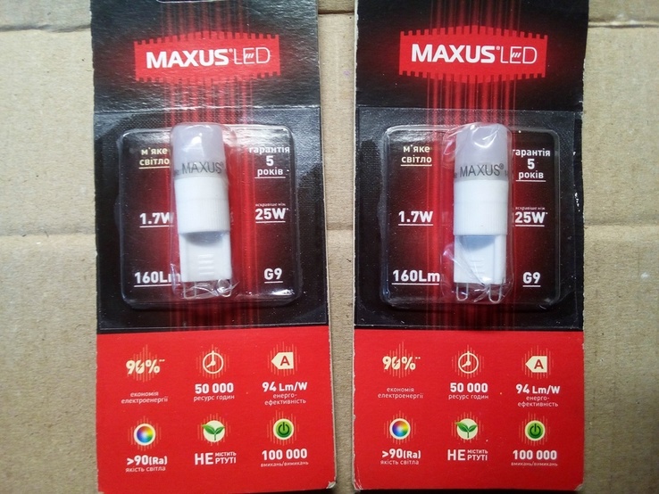 Светодиодные лампы Led Maxus G9 1,7W 3000K 220V 1-Led-337-Т, фото №3