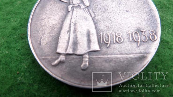 Медаль 20 лет РККА серебро,позолота,горячая эмаль копия, фото №4