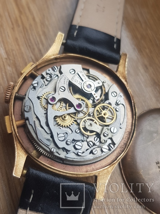 Часы швейцарские хронограф SUISSE Золото 0.750, фото №10