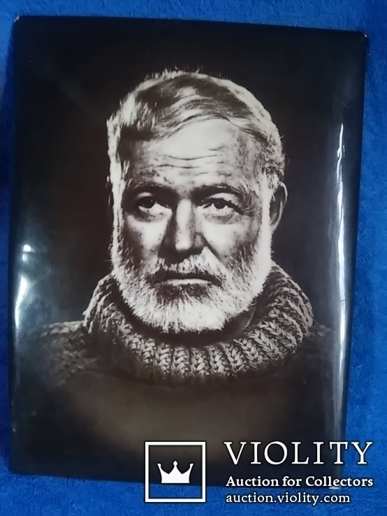 Портрет писателя Э.Хемингуэя "Под Палех" 1968 г. 24Х18 см., фото №3