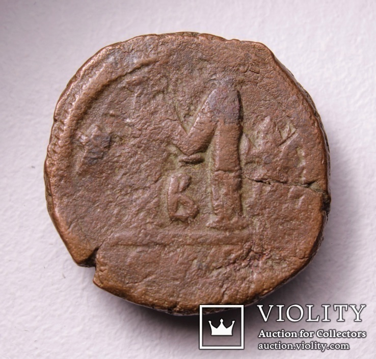 Юстиніан І (527-565р.), 40 нумміїв (1 фоліс), м.Константинополь, 527-538р., фото №5