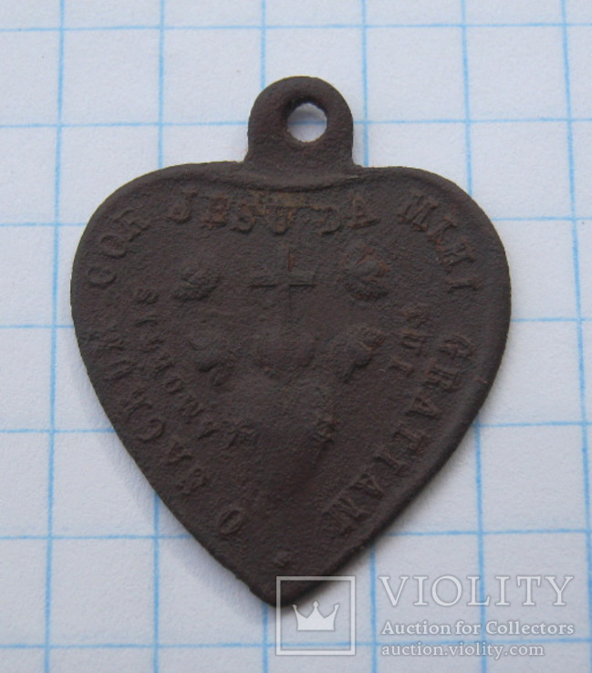 Католицький медальйон серце, фото №3