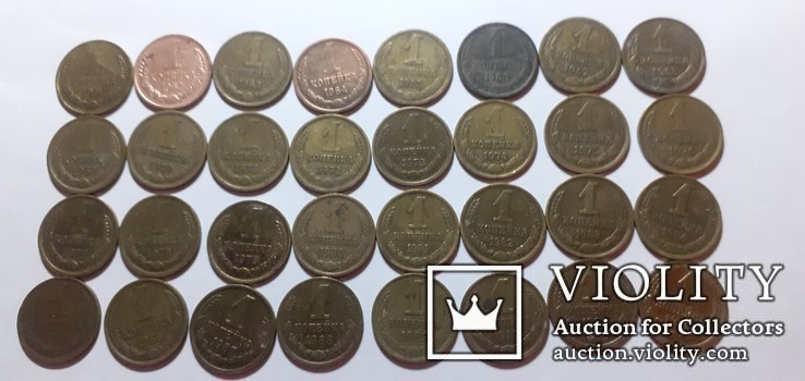 Полная коллекция 1 коп. монет 1961-91л.м., фото №2