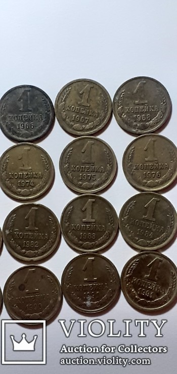 Полная коллекция 1 коп. монет 1961-91л.м., фото №5