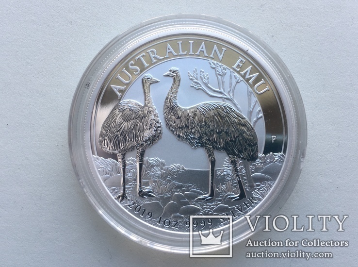 Страус Эму 2019 Австралия Australia Emu Серебро, фото №2