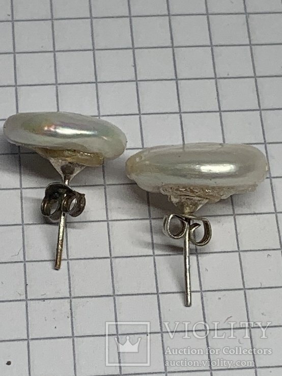925 серебряные серьги с большими жемчужинами, фото №3