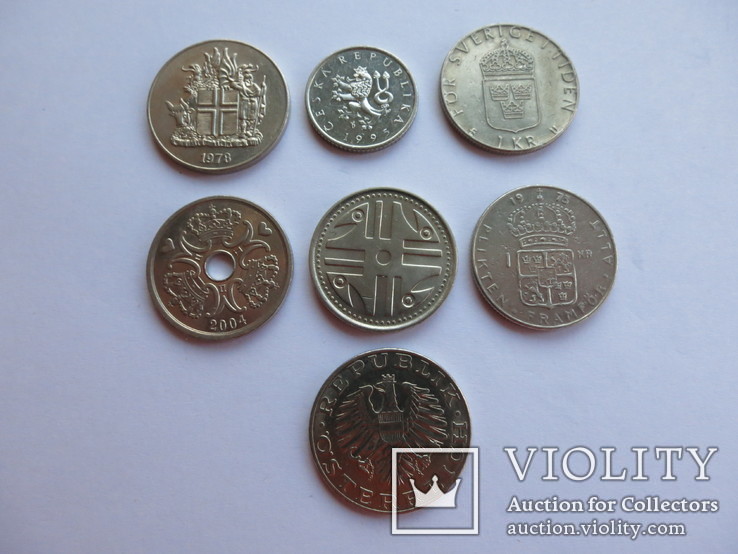 Монеты стран Европы в лоте 7 штук, фото №2