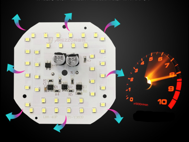 Мощный LED светодиодный модуль плата на 220в для лампа 38вт АС 220v 38w, фото №2