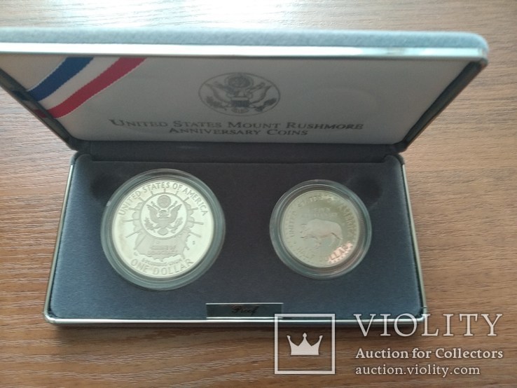 Монеты США 1 доллар + 50 центов 1991 года "Гора Рашмор", фото №5