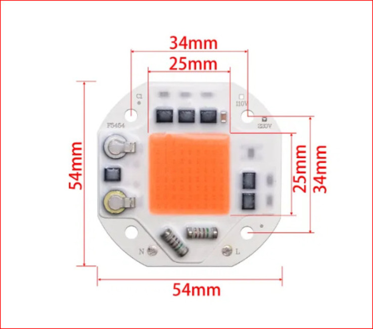 Фито светодиод LED 50w 220v матрица полного спектра 50вт гидропоника, фото №7