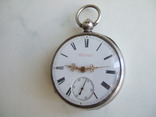 Английские серебрянные часы с фузеей, фото №2