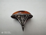 Кольцо мельхиор с янтарем, фото №5