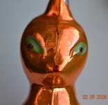 Старая стеклянная новогодняя ёлочная игрушка " Лиса, Лисичка ". Из СССР. Высота 8 см., фото №8