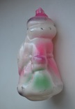 Старая стеклянная новогодняя игрушка на ёлку " Дед Мороз ". Из СССР. Высота 10 см., фото №8