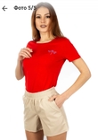 Базовая женская футболка YN. S бордо., фото №4