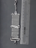 Цепочка-альбертина в форме ленты Крымской медали с планкой SEBASTOPOL, серебро, Франция, фото №2