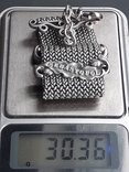 Цепочка-альбертина в форме ленты Крымской медали с планкой SEBASTOPOL, серебро, Франция, фото №13