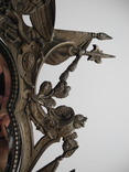 Большое чугунное зеркало в стиле милитари . Германия 19 век ( Клеймо ) Высота 63 см, фото №7