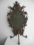 Большое чугунное зеркало в стиле милитари . Германия 19 век ( Клеймо ) Высота 63 см, фото №11