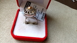 Кольцо  , серебро 925 , напайка золото 585., фото №8