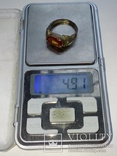 Серебряный перстень с сердоликовой геммой в золоте., фото №9