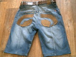 Ecko denim foundry - стильные джинс шорты с ремнем, фото №5